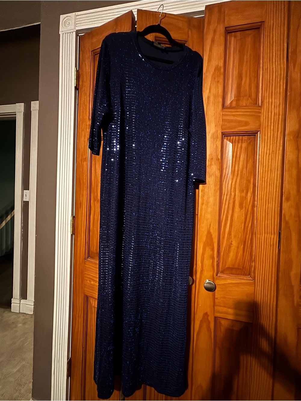 Morgan & Co. Navy Sequin Maxi Dress